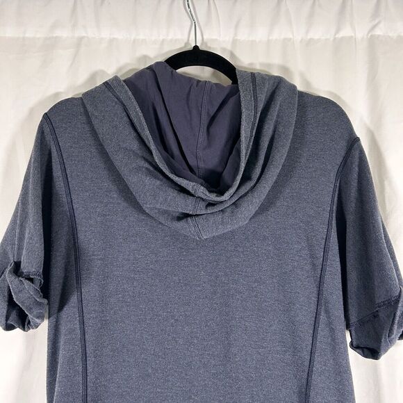 Lululemon Hoodie Sweater Women's 8 Blue Short Sleeve Pockets Drawstring - Picture 9 of 11